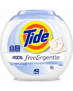 Tide Pods Free and Gentle Laundry Detergent Soap 42 Count, Bundle of 3