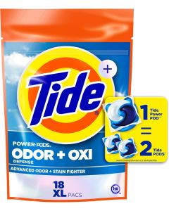 Tide Odor Defense + Oxi Laundry Detergent Pacs 18 Count, Bundle of 3