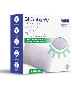 Slumberfy Queen Size Waterproof Bamboo Pillow Protector Waterproof Pack of 2, 20x30 in, Bundle of 2