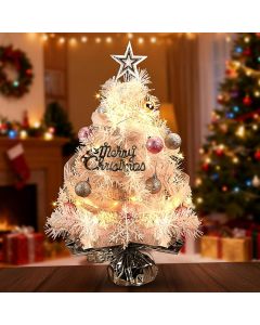 Soulchen Mini Tabletop Christmas Tree with Light 2ft 2ft, 24 Inch, Bundle of 2