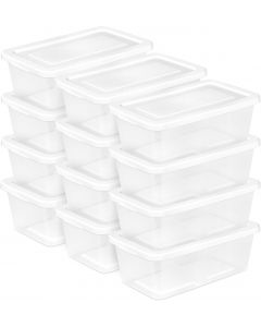 Sterilite 6 Quart Storage Box Plastic 12 Pack