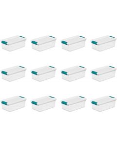 Sterilite 6 Quart Latching Box Plastic 12 Pack