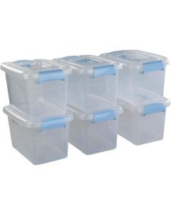 Doryh 5 L Plastic Storage Bin with Lid Plastic Set of 6, 5 L