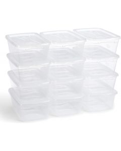 Rubbermaid Cleverstore Home/Office 6 Quart Clear Plastic Storage Tote Container Box Plastic 12 Pack