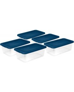 Sterilite Stackable 6 Quart Clear Home Storage Box with 5 Pack