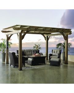 Backyard Discovery Somerville 14&#039; x 10&#039; Cedar Wood Pergola Kit with Wood