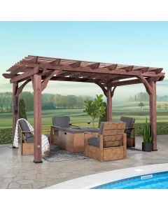 Backyard Discovery Somerville 14 x 10 Walnut All Cedar Electric 14 x 10