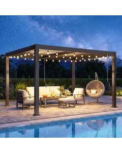 FansaFurn 10&#039; x 12&#039; Patio Pergola with Adjustable Roof Aluminum