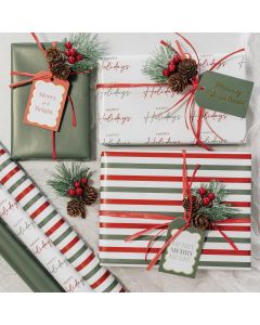 ZICOTO Beautiful Christmas Gift Wrapping Paper Rolls For Small, Bundle of 4