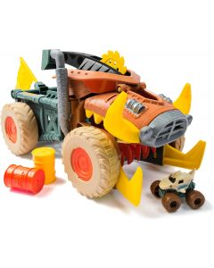 Monster Jam Mini Jams Megalodon Mad Hog Chomper Cleanup Toy, Bundle of 2