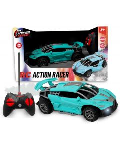 Hyper Drive RC Action Racer - Teal - 1:24 Scale, Bundle of 2