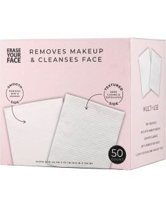 ERASE YOUR FACE Disposable Face Towels 50 Count, Bundle of 2