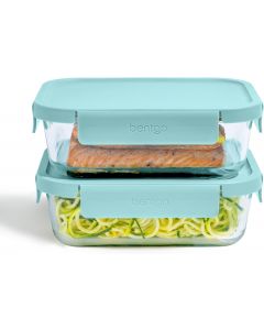 Bentgo Glass Leak-Proof Food Storage Set Glass 4 Piece, Bundle of 2
