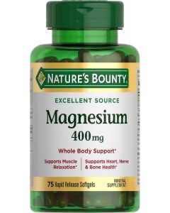 Nature&#039;s Bounty Magnesium 400 mg Softgel Pack of 1, Bundle of 4