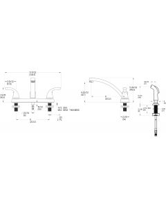 Pfister Pfirst Two Handle Kitchen Faucet with Side Sprayer