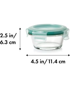 OXO Good Grips 1 Cup Smart Seal Airtight Glass Round Food Storage Container Glass, Bundle of 3
