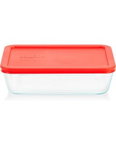 Pyrex Simply Store 6 Cup Glass Food Storage Container Glass, Bundle of 3