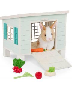 Our Generation Bunny Hutch Playset with Plush Rabbit for 18-Inch