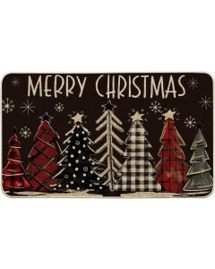 Artoid Mode Merry Christmas Trees Christmas Decorative Doormat Black 29 Inch, 17 x 29 Inch, Bundle of 2
