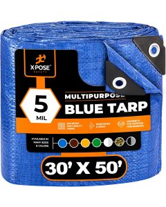 [Delivered by May 4, 2026] Xpose Safety Better Blue Poly Tarp 30' x 50' Waterproof