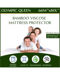 Four Seasons Essentials Olympic Queen Size (66&quot;x80&quot;) Waterproof Mattress Protector - Cooling Viscose derived, Bundle of 2