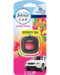 Febreze Car Odor-Fighting Air Freshener Vent Clip with Gain 1 count, Bundle of 4