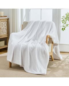 Arangeya Soft Waffle Fleece Throw Blanket 90 in, 90 x 90 in