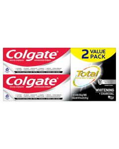 Colgate Total Whitening + Charcoal Toothpaste 2 Pack, 4.8 oz, Bundle of 3