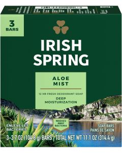 Irish Spring Irish Spring Aloe Deodorant Soap Bar 3count, Bundle of 4