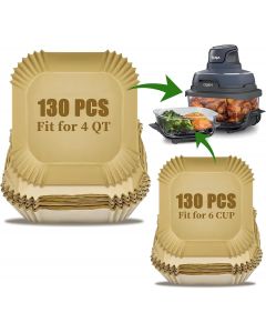 AODPWEN 260 Pcs Air Fryer Liners for Ninja Crispi Glass Portable, Bundle of 2