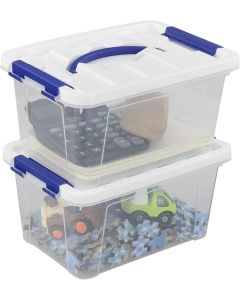 Inhouse Clear Plastic Storage Bin with Lid Plastic, Bundle of 2