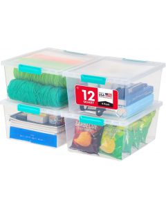 IRIS USA Storage Bins with Lids 4-Pack