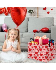 FXOCSHE Rectangular Pink Valentine&#039;s Day Gift Basket, Bundle of 4