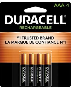 DURACELL Rechargeable AAA Batteries Rechargeable 4 Count, Bundle of 2