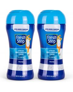 Fresh Step Charcoal Odor Eliminating Cat Litter Box Powder 2-Pack, 15 Oz, Bundle of 3