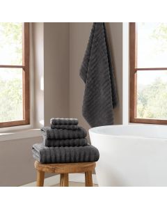 Brooklyn Loom Textured Zero Twist Grey 6 Piece Towel Set 6 Piece