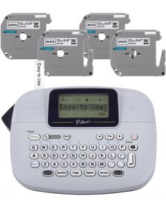 Brother PT-M95 P-Touch Monochrome Label Maker Bundle (4 Label Tapes Included)