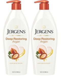 Jergens Deep Restoring Argan Oil Moisturizer Pack of 2, 16.8 oz, Bundle of 2