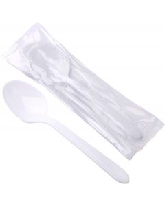 Hokeding Plastic Spoons Individually Wrapped Plastic Heavy Duty, Bundle of 2