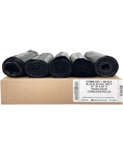 Ultrasac 55 Gal Black Trash Bags 50 Pack, 55 Gal