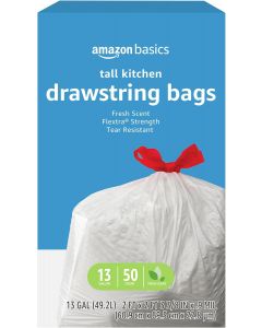 Visit the Store Flextra Strength Tall Kitchen Drawstring Trash Bags 50 Count, 13 Gallon, Bundle of 3