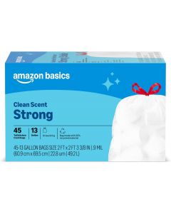 Visit the Store Tall Kitchen Drawstring Trash Bags 45 Count, 13 Gallon, Bundle of 3