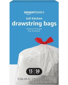 Visit the Store Flextra Tall Kitchen Drawstring Trash Bags 50 Count, 13 Gallon, Bundle of 3
