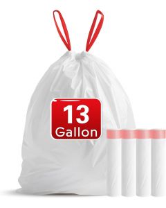 FIXSMITH 13 Gallon Trash Bags Drawstring Heavy Duty 20 Count, 13 Gallon, Bundle of 4