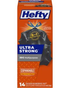 Hefty Strong Large Trash Bags 14 Count, 30 Gallon, Bundle of 3