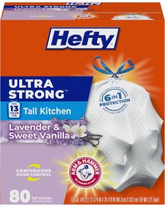 Hefty Ultra Strong 13 Gal Kitchen Trash Bags 80ct, 13 Gal, Bundle of 2