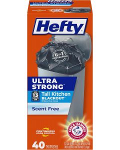 Hefty Ultra Strong 13 Gal Kitchen Trash Bags 40ct, 13 Gal, Bundle of 2