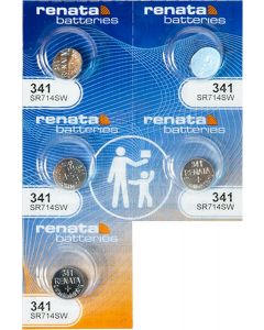 Renata Batteries 341 Watch Battery (5 Pack) 5 Pack, Bundle of 3