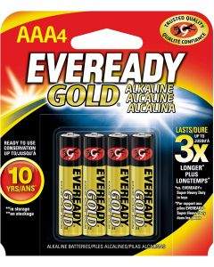 EVEREADY Gold Alkaline AAA Batteries 4 Pack, Bundle of 3