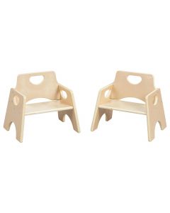 ECR4Kids Stackable Wooden Toddler Chair Wood 2-Pack, 6in